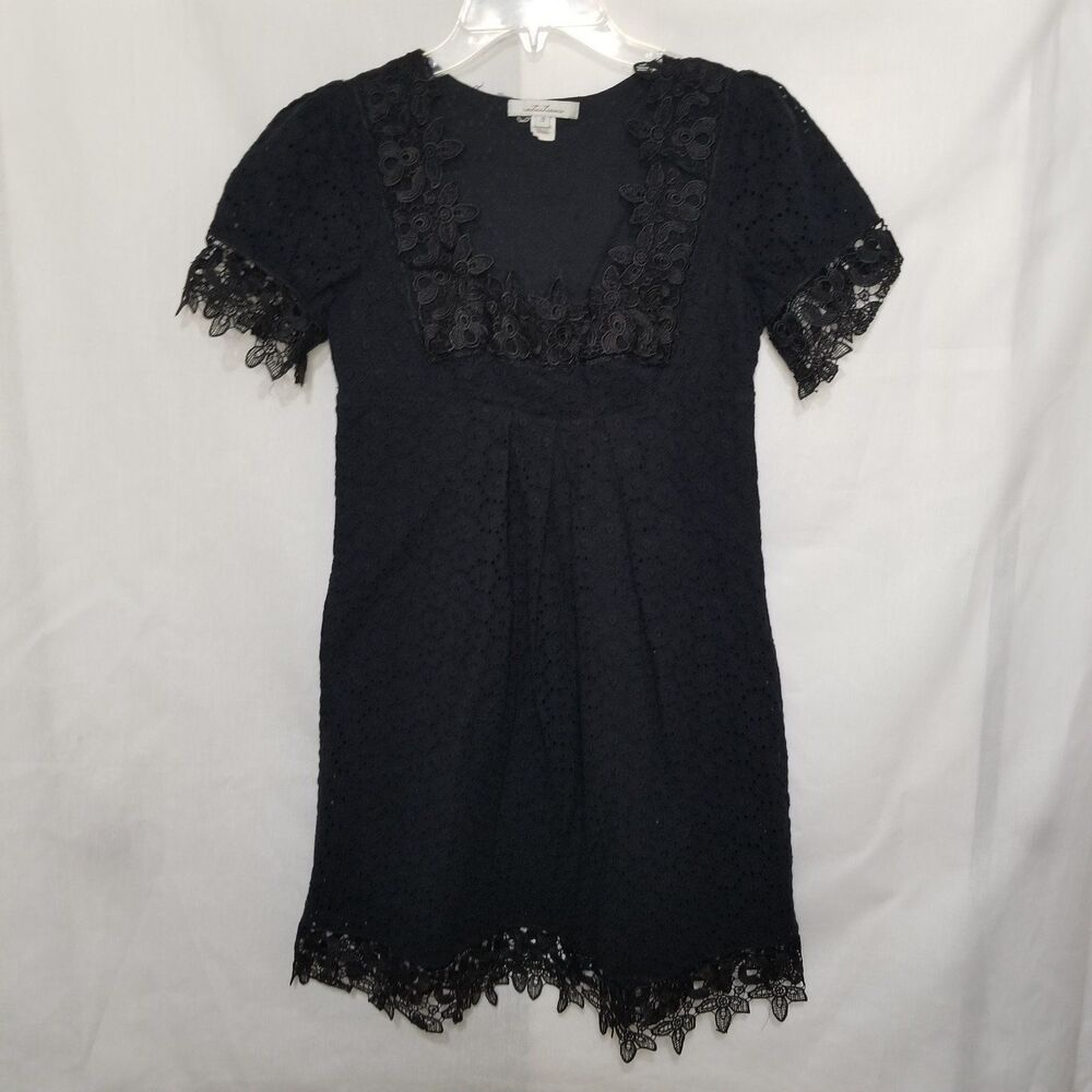 Intuitions Women's Black Crochet Lace Dress